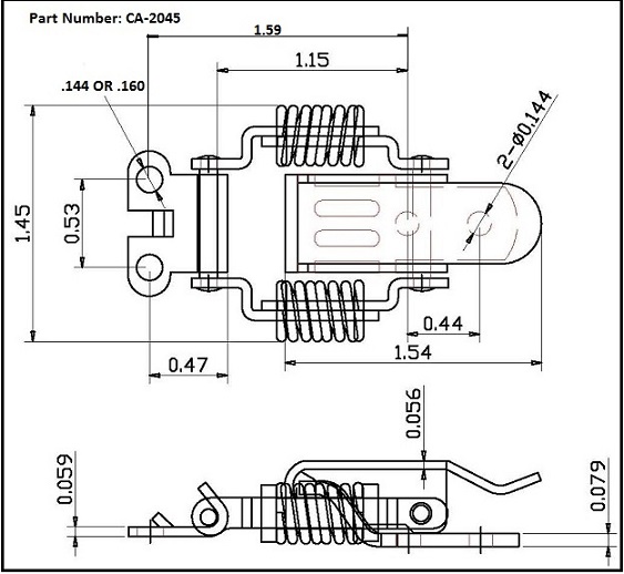 CA2045 Compression Spring Latch , Latches & Catches